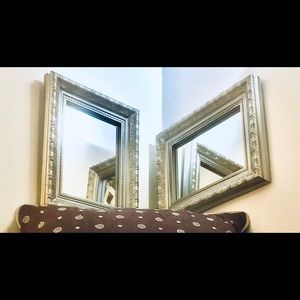 Two Silver Framed Mirrors